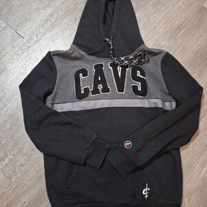 Men's Black and Gray Cleavland Cavs Hoodie